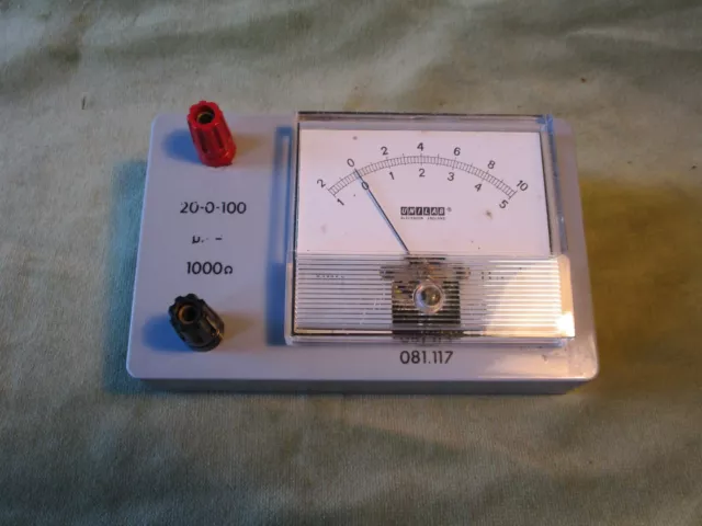 MICRO AMMETER, VINTAGE {PHYSICS} by UNILAB, (PHILIP HARRIS) 2