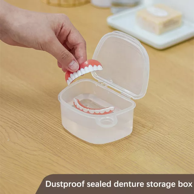 Transparent Denture Bath Case Dental False Teeth Storage Boxes Containers