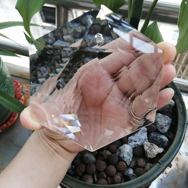 100 mm Suncatcher Ventana Colgante Decoración Transparente Cristal Grande Hexagrama Prismas