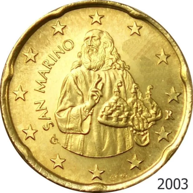 San Marino 2003: Moneda De 20 Centimos De Euro. Diseño Inicial. Sin Circular