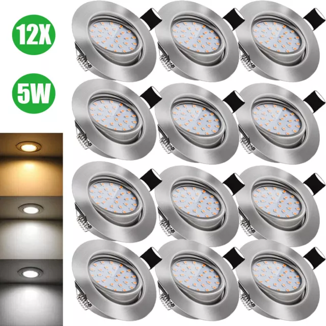 12X LED Einbaustrahler Einbauleuchten Ultraflach Deckenstrahler Spot Lampen Set