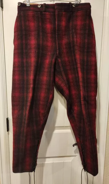 Vtg 1940s-1950s Woolrich Buffalo Plaid Wool Hunting Pants. USA. True Vintage....