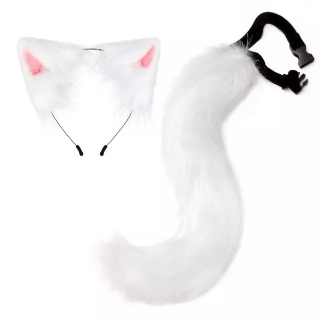 Adult Animal Cosplay Club Plush Fox Tail Stage Performance Faux Fur Cat Ears