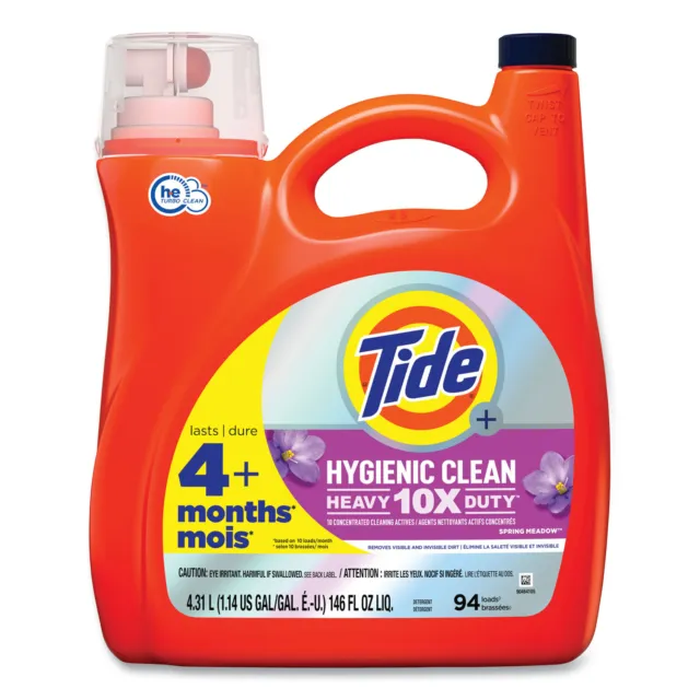 Hygienic Clean Heavy 10x Duty Liquid Laundry Detergent, Spring Meadow Scent, 146