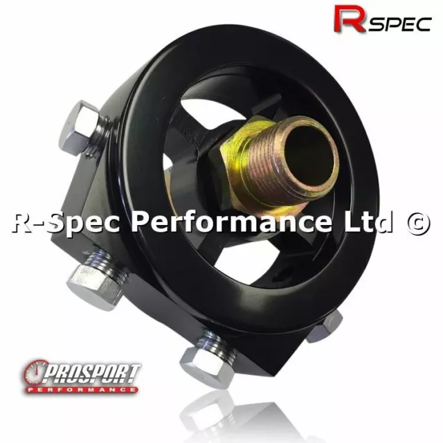 Black Sandwich Plate Adaptor Oil Temp / Pressure Gauge Sensor Honda Civic Type R