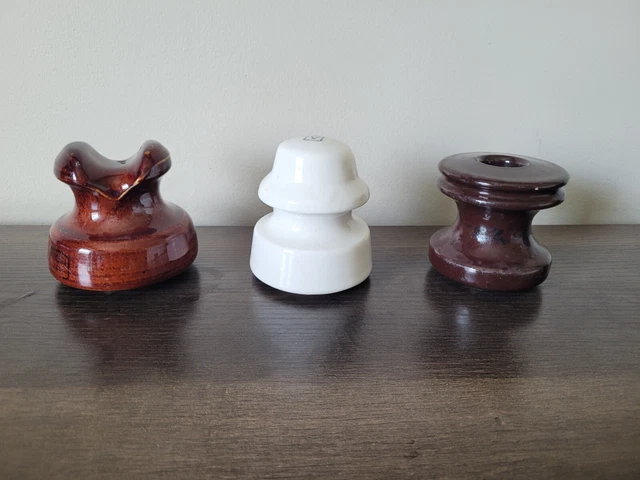 Vintage Lot Of  Porcelain/Ceramic Insulators. Unique designs. Glass Decor. READ