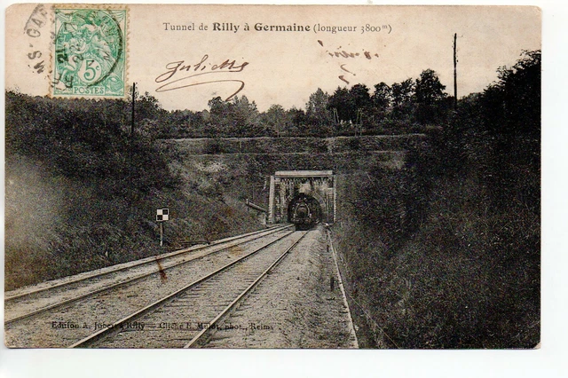 RILLY LA MONTAGNE - Marne - CPA 51 - Train tunnel chemin de fer vers Germaine 2