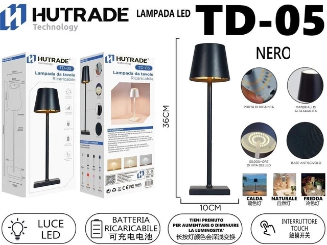 Lampada Da Tavolo LED Ricaricabile Touch – Luce Calda Per Ristoranti, Bar, Hotel – USB