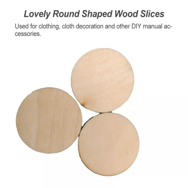 1 Set Wooden Chips Circle Embellishments Exquisite Unfinished Party Props