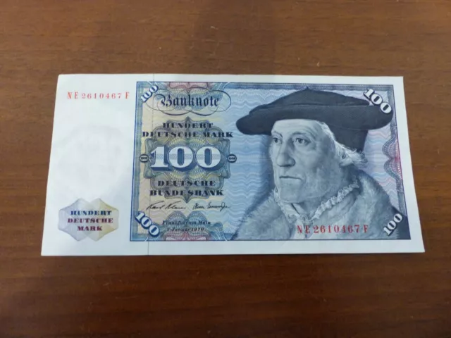 100 Deutsche Mark Schein Deutsche Bundesbank von 1970 NE 2610467 F