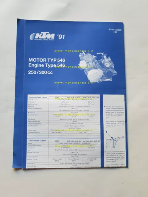 KTM motore 546 250300cc 1991 catalogo ricambi originale Spare Parts Catalog