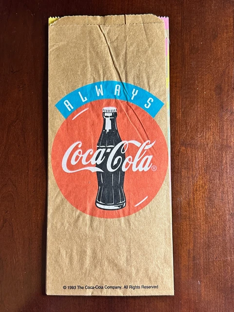 one  1993 Vintage Coca-Cola Coke Paper Lunch Bags Always Coca-Cola