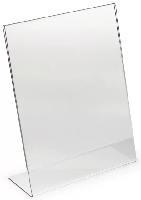 Dazzling Displays 10 Acrylic 8-1/2" x 11" Slanted Sign Holders