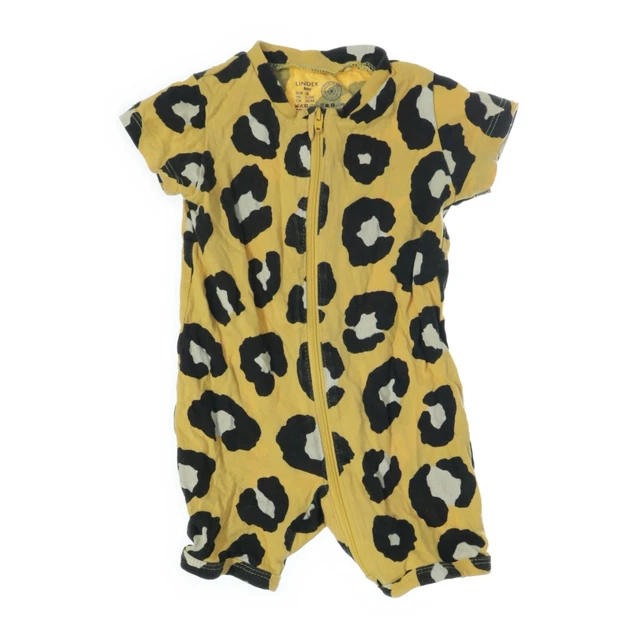 Lindex Baby, Strampler, Größe: 56, Gelb/Schwarz, Baumwolle, Leopard