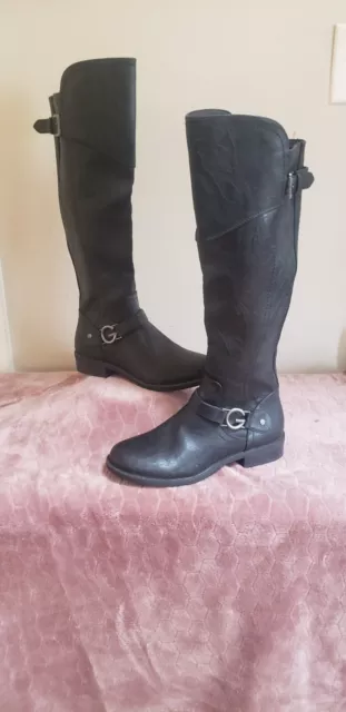 Guess Gg Hurder Ss Long Boots Black Full Side Zipper Choose Size 7