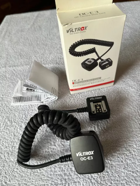 Viltrox OC-E3 Off-Camera Show Cord For Canon Camera Flash NEW w/ box / manual