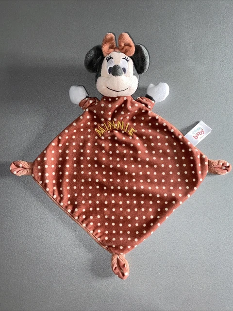 Doudou peluche minnie marron à pois blanc disney baby Kiabi