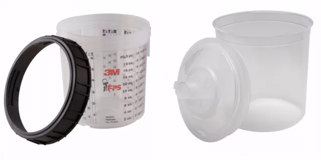 3M PPS 2.0 Starter Kit Mini Size Hard Cup plus 10 Lids and Liners