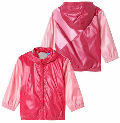 Adidas Originals EQT Baby Girls Toddler Zip Up Windreaker Hooded Jacket Pink