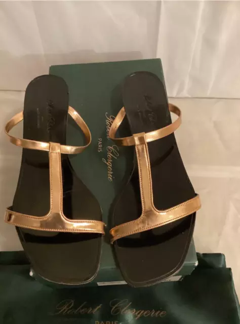 Robert Clergerie Rose Bronze Fono Sandals 9B 2