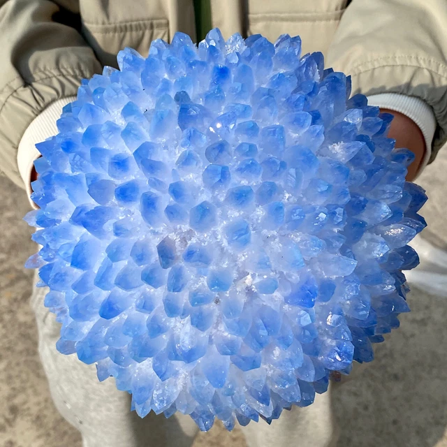 8.8LB New Find BLUE Phantom Quartz Crystal Cluster Mineral Specimen Healing 3