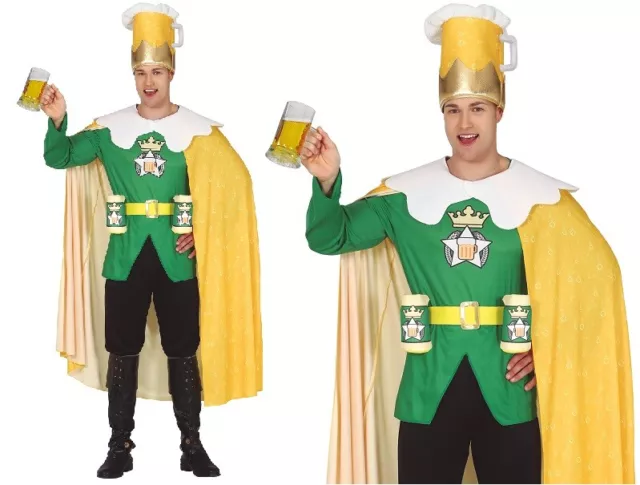 Mens Beer King Fancy Dress Costume Beer king Stag Night Party Outfit fg