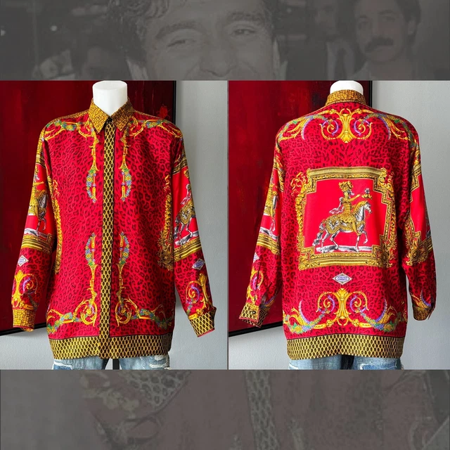 GIANNI VERSACE SILK shirt Opera Balletto Teatro Cinema size IT 48 