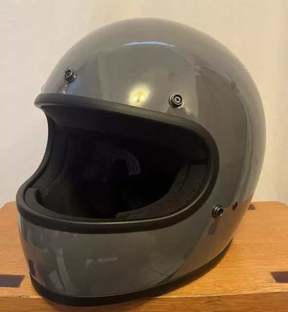 Biltwell Gringo Motorcycle Helmet Gloss Storm Grey Size XXL
