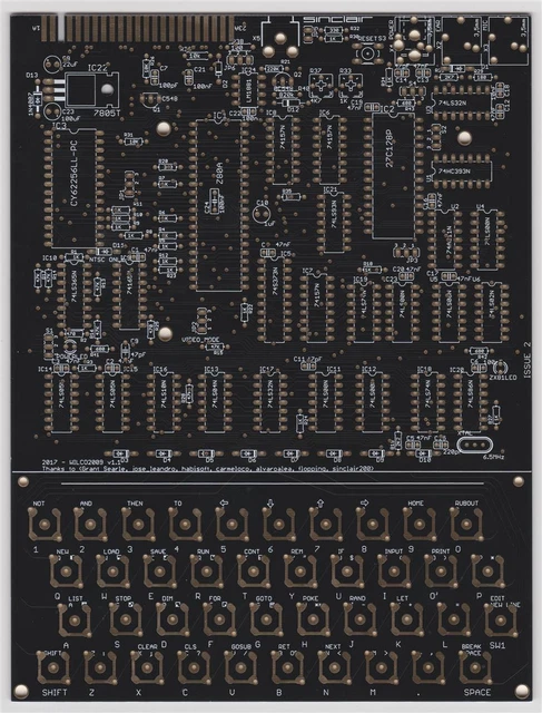 VERGOLDET - Wilco ZX81 ZX80 rev1.1 2017 - black PCB