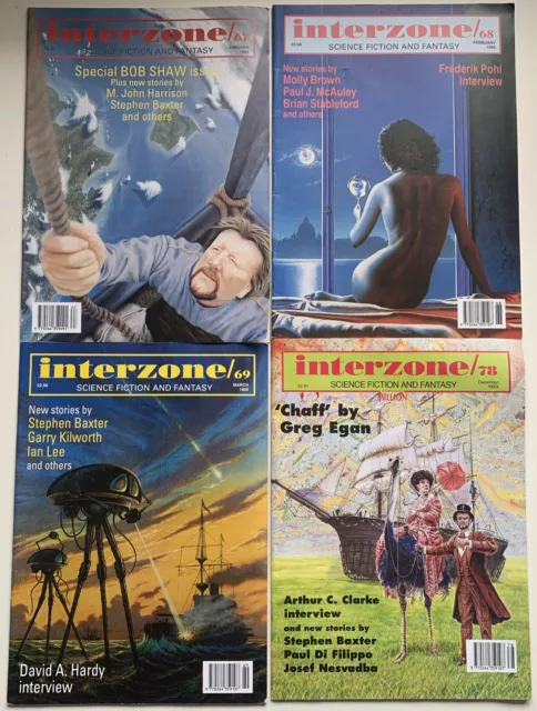 4 issues Interzone magazine - Science Fiction and Fantasy # 67 68 69 78 1993