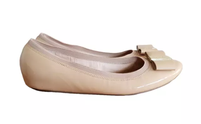 Kate Spade New York Tock stretch -trim Taupe ballet bow flats women's Size 8M 3