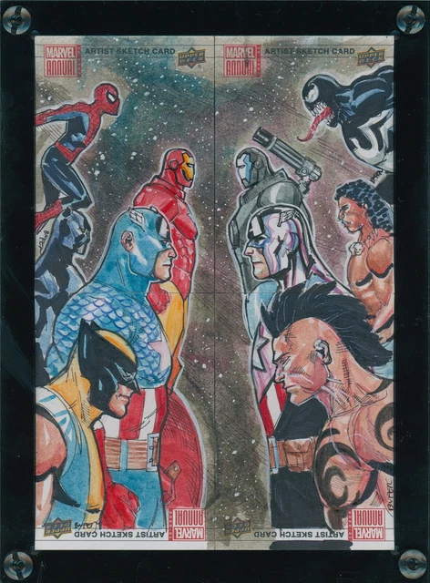 2020-21 UD Marvel Annual Sketch 4 Piece Achievements 1/1 Avengers Bnfer