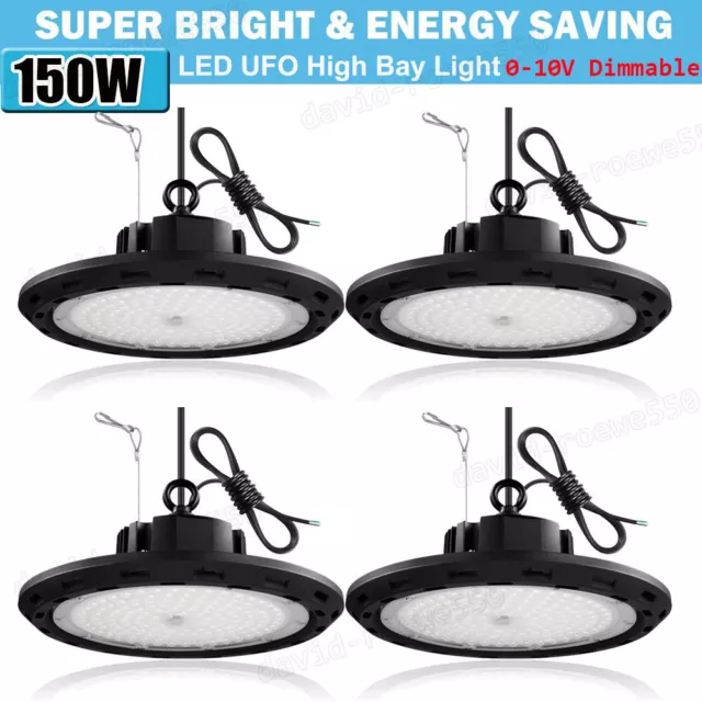 4X 150W LED High Bay Light Commercial Warehouse Workshop Garage Lights Dimmable