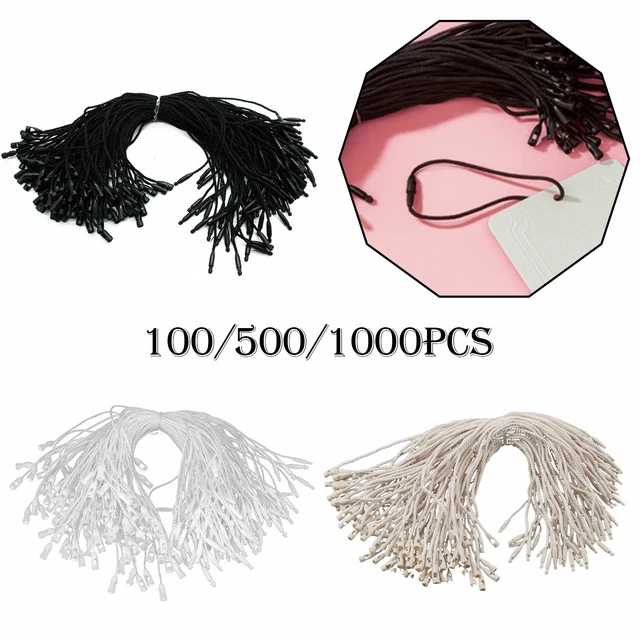 20cm Cotton Hang Tag String Snap Lock Fastener Labeling Clothing Tagging Supply
