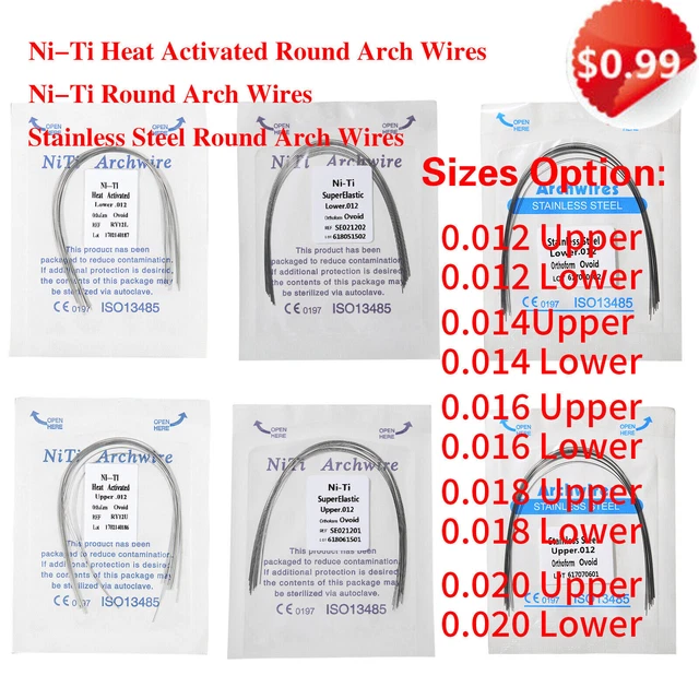 12-20 U/L Ortodoncia Acero Inoxidable Arco Redondo Alambre 10 Tipos | México - Foto 8