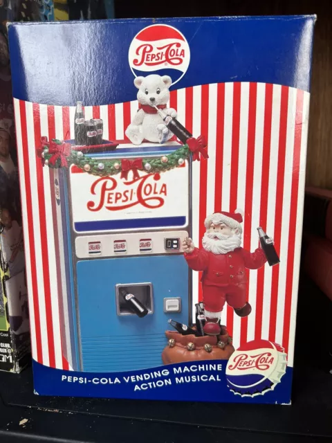 Vintage Matrix Pepsi-Cola Lighted Santa Vending Machine Multi-Action Music Box