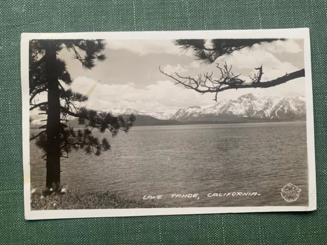 1943 Lake Tahoe Ca Rppc Photo ! Stamp Bijou Cal Dpo !! El Dorado County Postcard