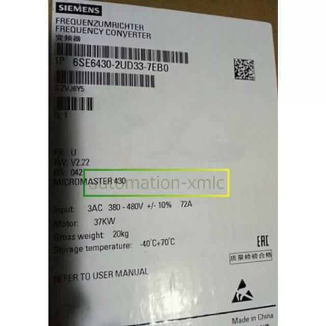Brand New Siemens 6SE6430-2UD33-7EB0  AC Drive  DHL Transport