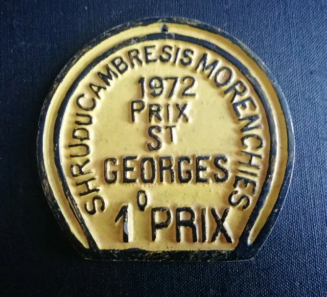 Plaque Hippique Prix Concours Equestre CAMBRESIS MORENCHIES 1972 1er PRIX