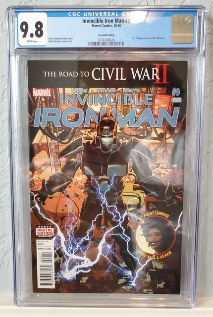 INVINCIBLE IRON MAN #9 (2016) CGC 9.8 NM/M 1st RIRI WILLIAMS Ironheart 2nd print