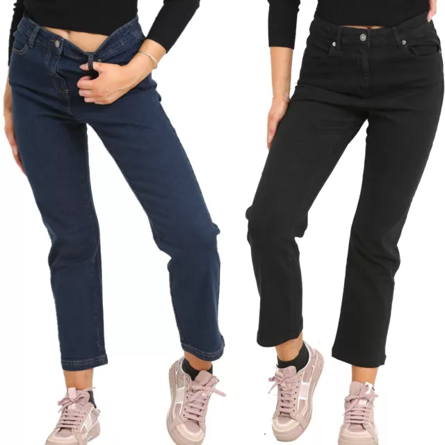 Womens Ex Evans High Waist Jeans Ladies Straight Denim Pants Size 14-32