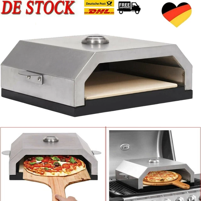 Pizzaofen mit Keramikstein Pizza Backofen Pizzabackofen für Gas-Kohlegrill Neu