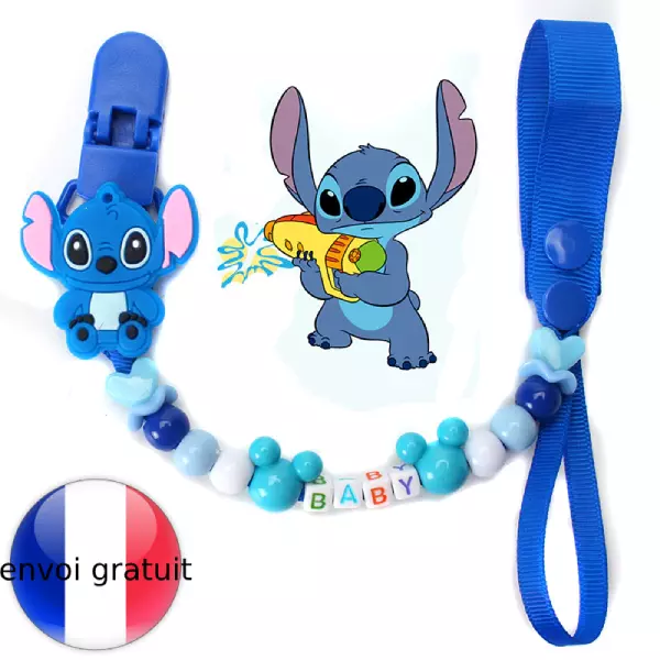 attache sucette pour bébé/enfant en silicone Minnie, Mickey, Stitch