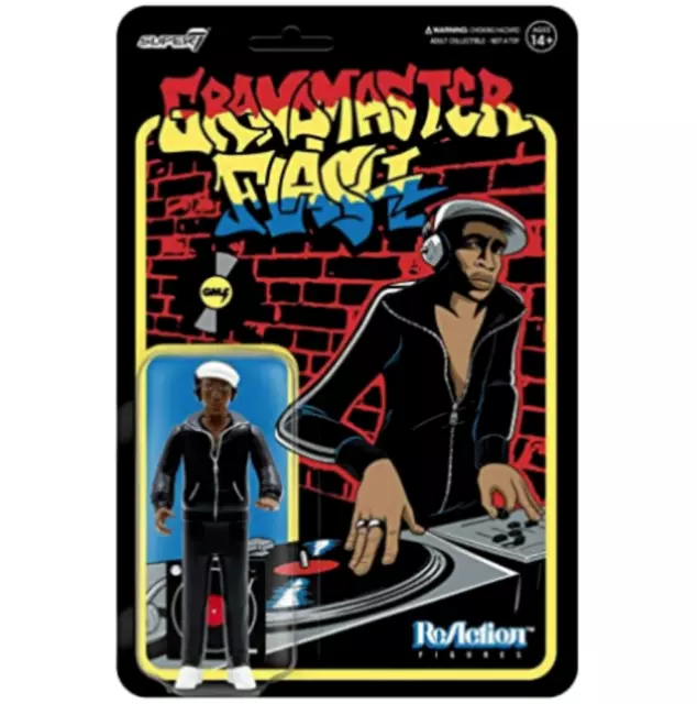 Grandmaster Flash DJ Super 7 Reaction Action Figure Toy 3.75in Turntable *NEW*