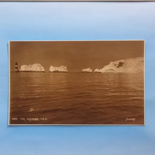 Alum Bay Postcard C1920 Real Photo The Needles & Lighthouse Isle Of Wight