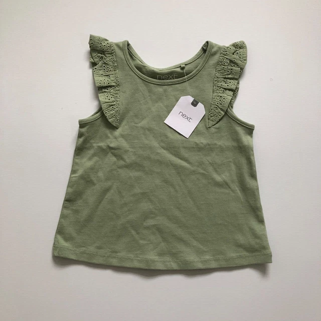 Next Girls Sage Green Vest Age 9-12mths BNWT