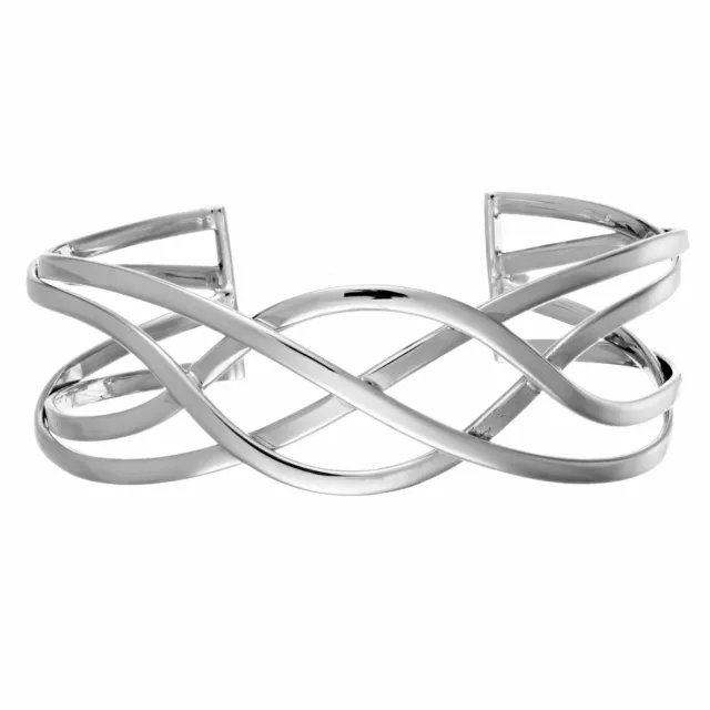 Sterling Silver Cuff Bracelet 925 Wide Celtic Knot Bangle Braided - Silverly