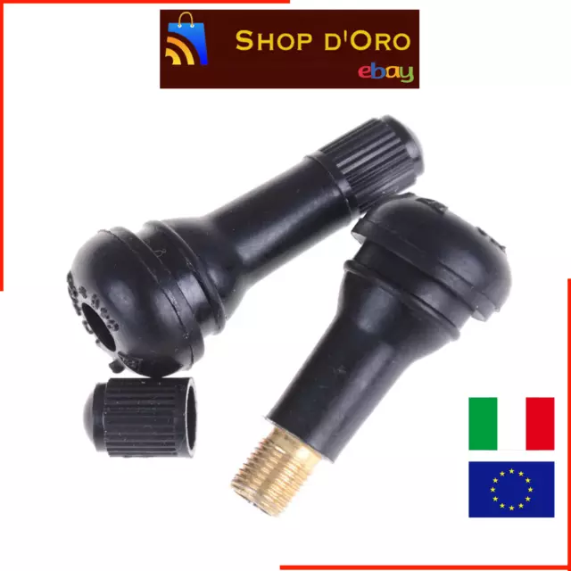 10 Valvole TR413 per pneumatici tubeless auto e moto (Corte) cerchi lega e ferro