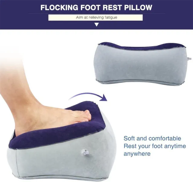 Travel Footrest Air Pillow Car Plane Leg Relax Cushion Inflatable Foot Rest AU