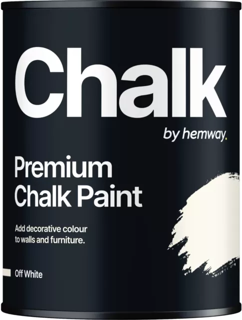 Hemway Off White Chalk Paint Matt Wall Furniture Chic Shabby Vintage Chalky - 1L